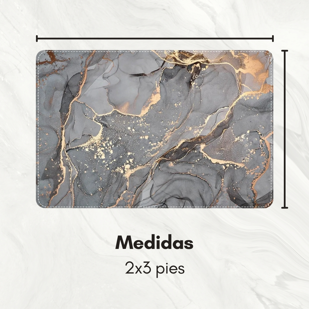 Miniatura 2 de ALFOMBRA DE MARMOL NEGRO ORO MODERNA